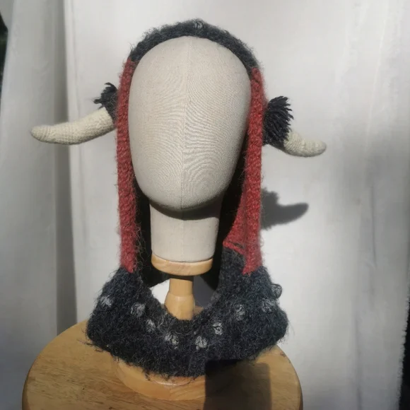 Knit Viking helmet handmade hat Peruvian trading company